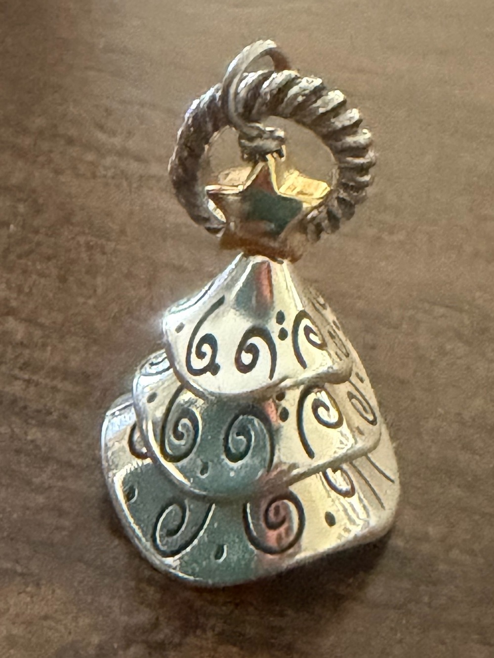 Brighton Jewelry CHRISTMAS TREE STAR 2 Tone Charm Pendant RETIRED Christmas XMAS